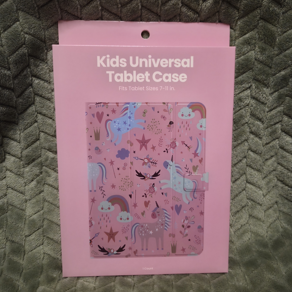 Gems Kid's Pink Unicorn Universal Tablet Case - Fits Tablet Sizes 7-in To 11-in
